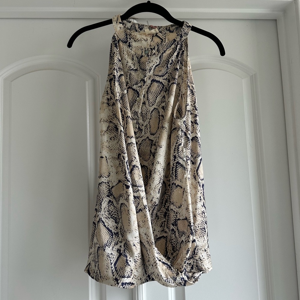 Blue and cream snakeskin top! Never worn!